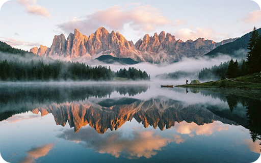 Mountain lake at dawn