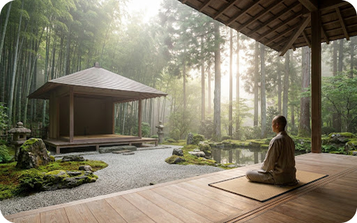 Meditation in a zen garden